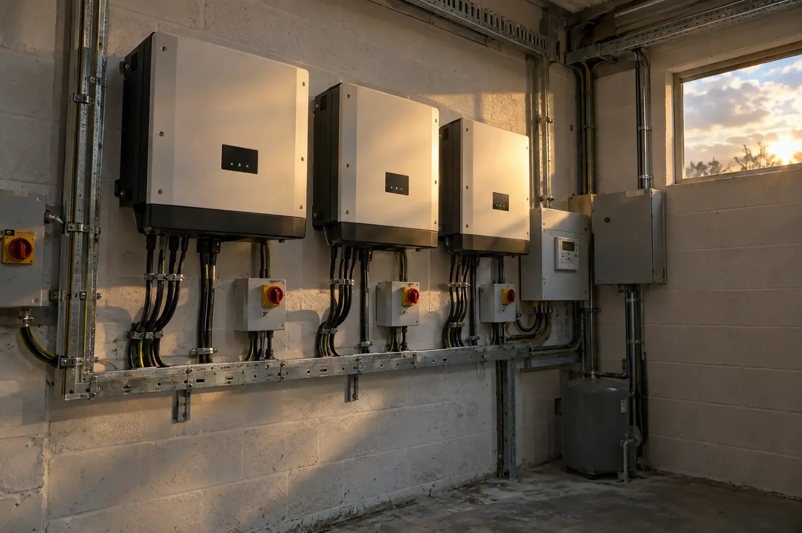 Commercial plant room with electrical equipment